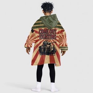 Black Panthers 761st Tank Battalion Kid Wearable Blanket Hoodie Come Out Fighting Retro Military