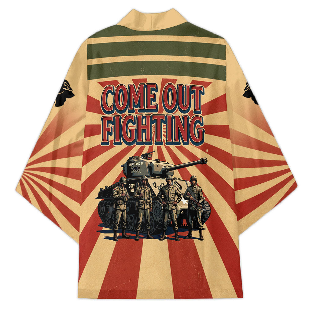 Black Panthers 761st Tank Battalion Kimono Come Out Fighting Retro Military