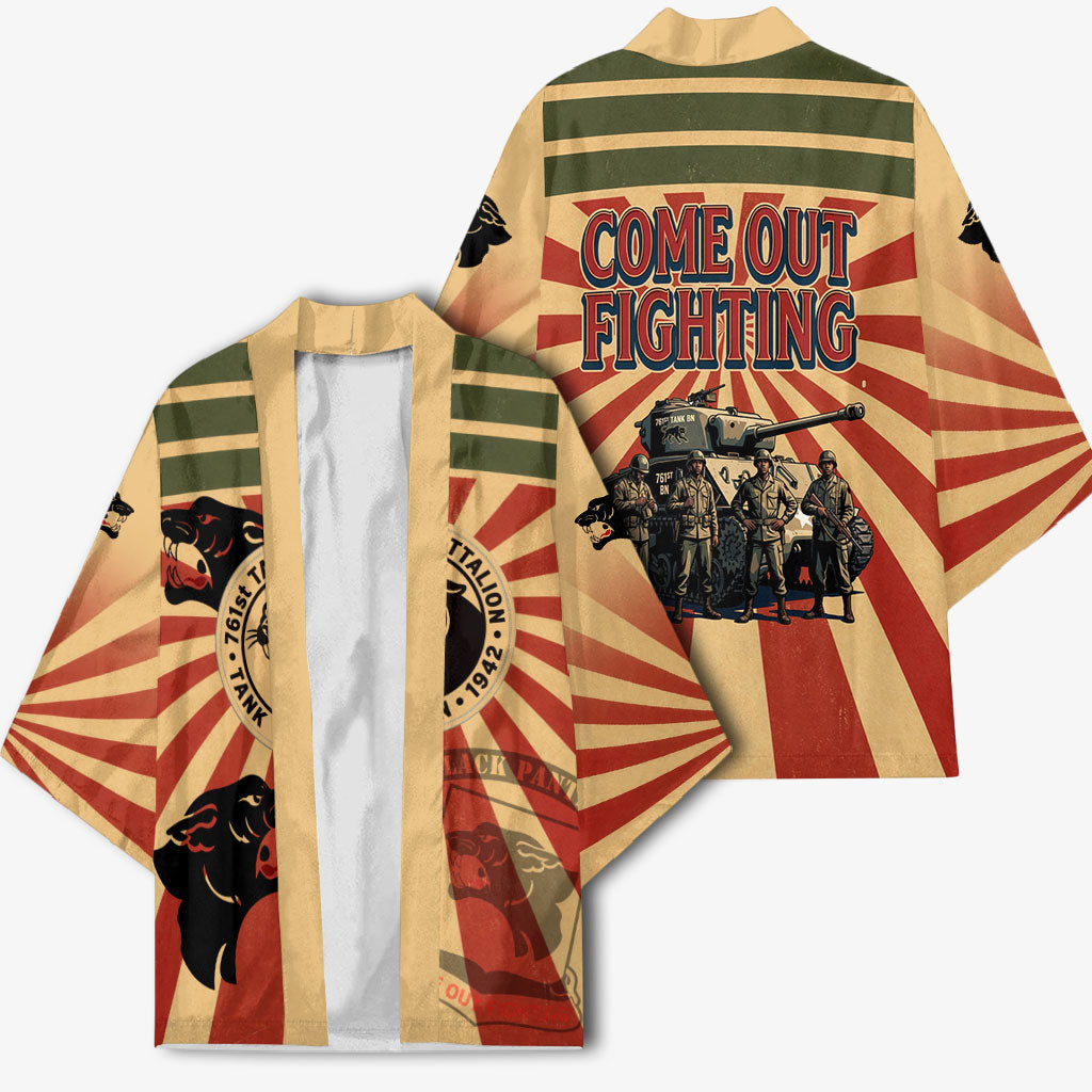 Black Panthers 761st Tank Battalion Kimono Come Out Fighting Retro Military
