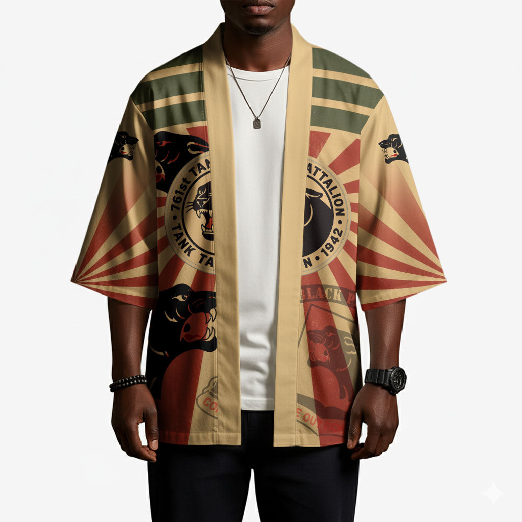 Black Panthers 761st Tank Battalion Kimono Come Out Fighting Retro Military