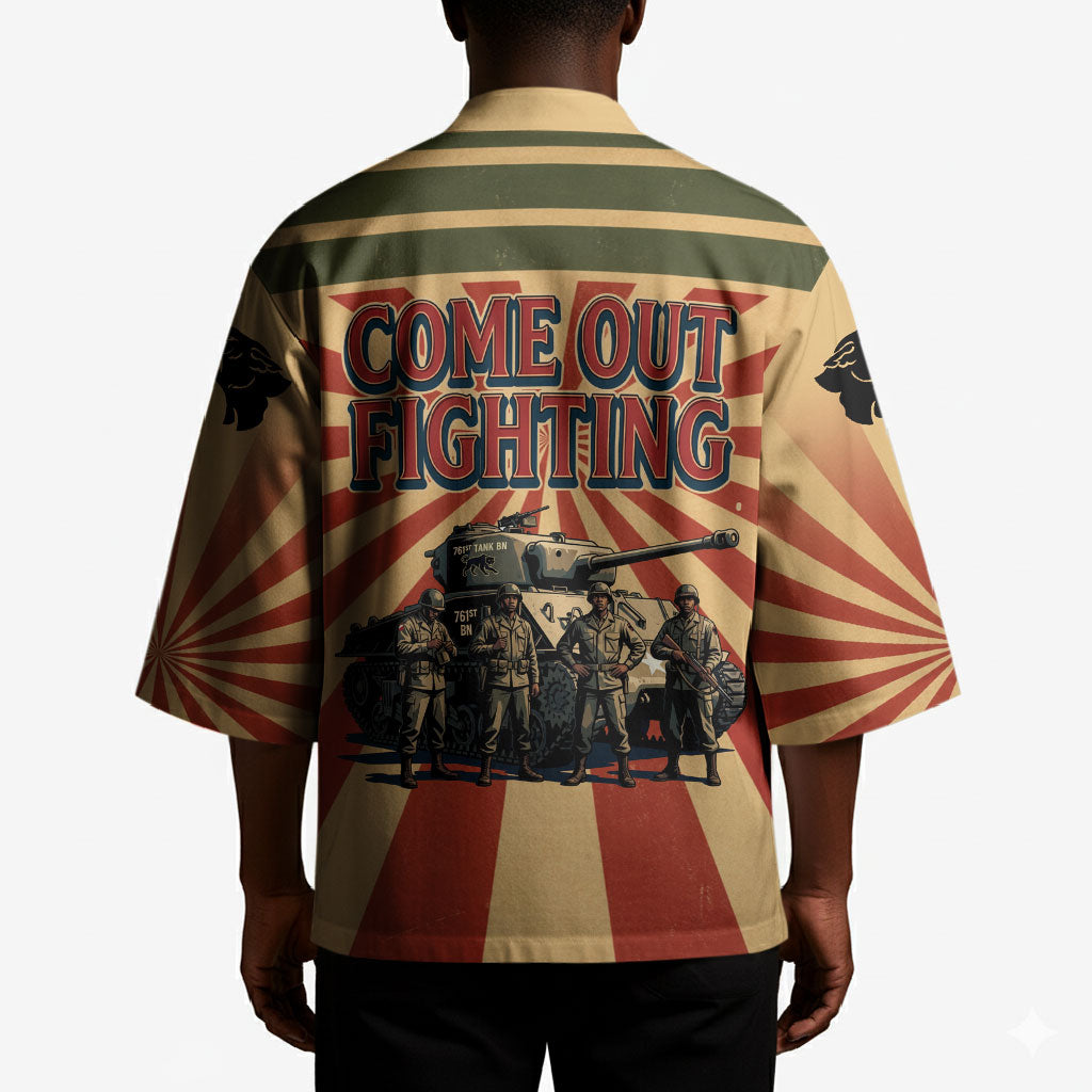 Black Panthers 761st Tank Battalion Kimono Come Out Fighting Retro Military
