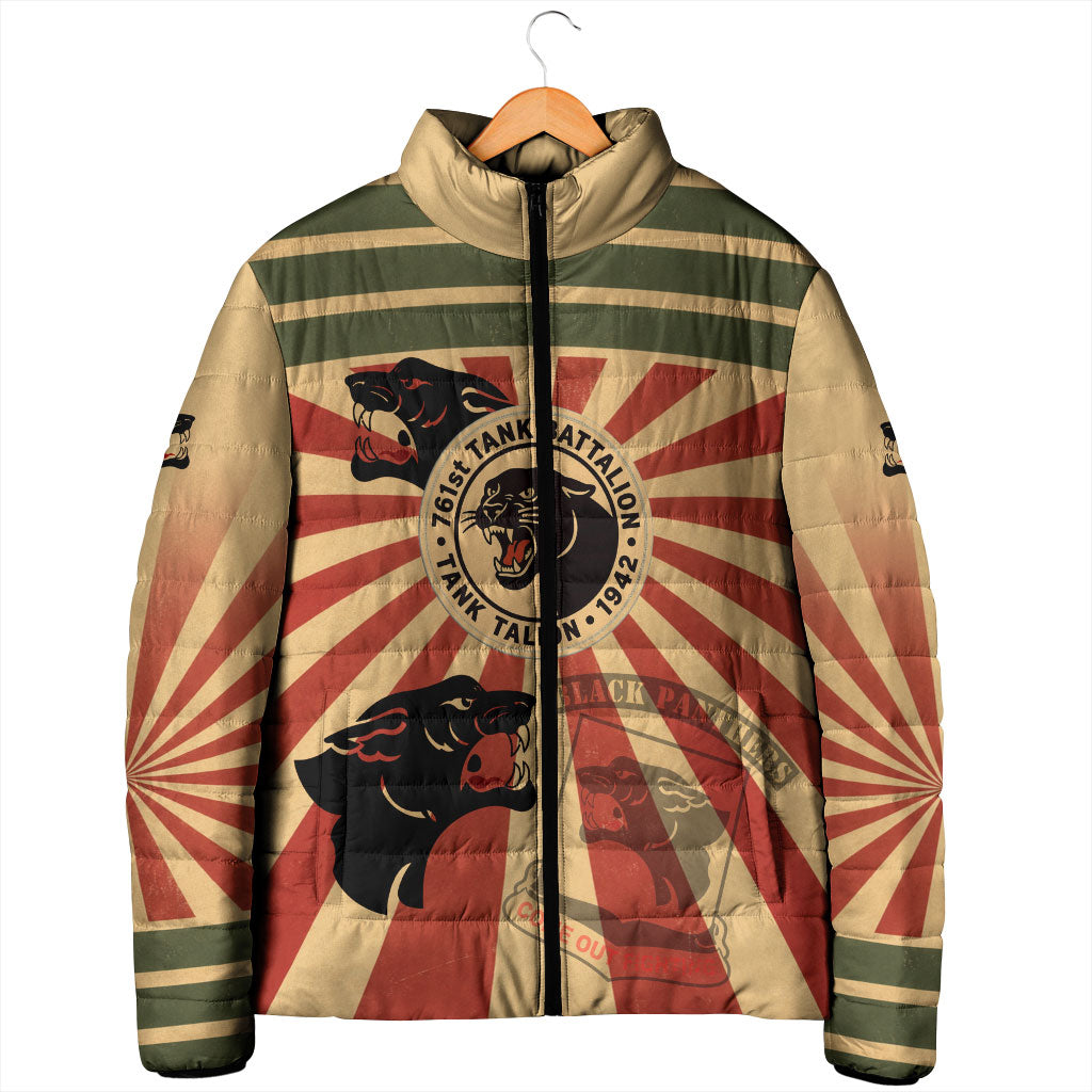 Black Panthers 761st Tank Battalion Padded Jacket Come Out Fighting Retro Military