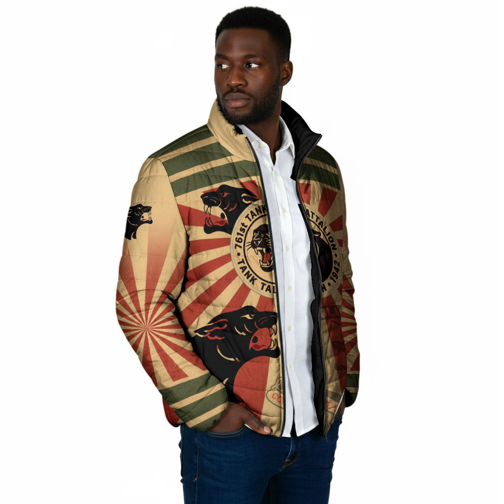 Black Panthers 761st Tank Battalion Padded Jacket Come Out Fighting Retro Military