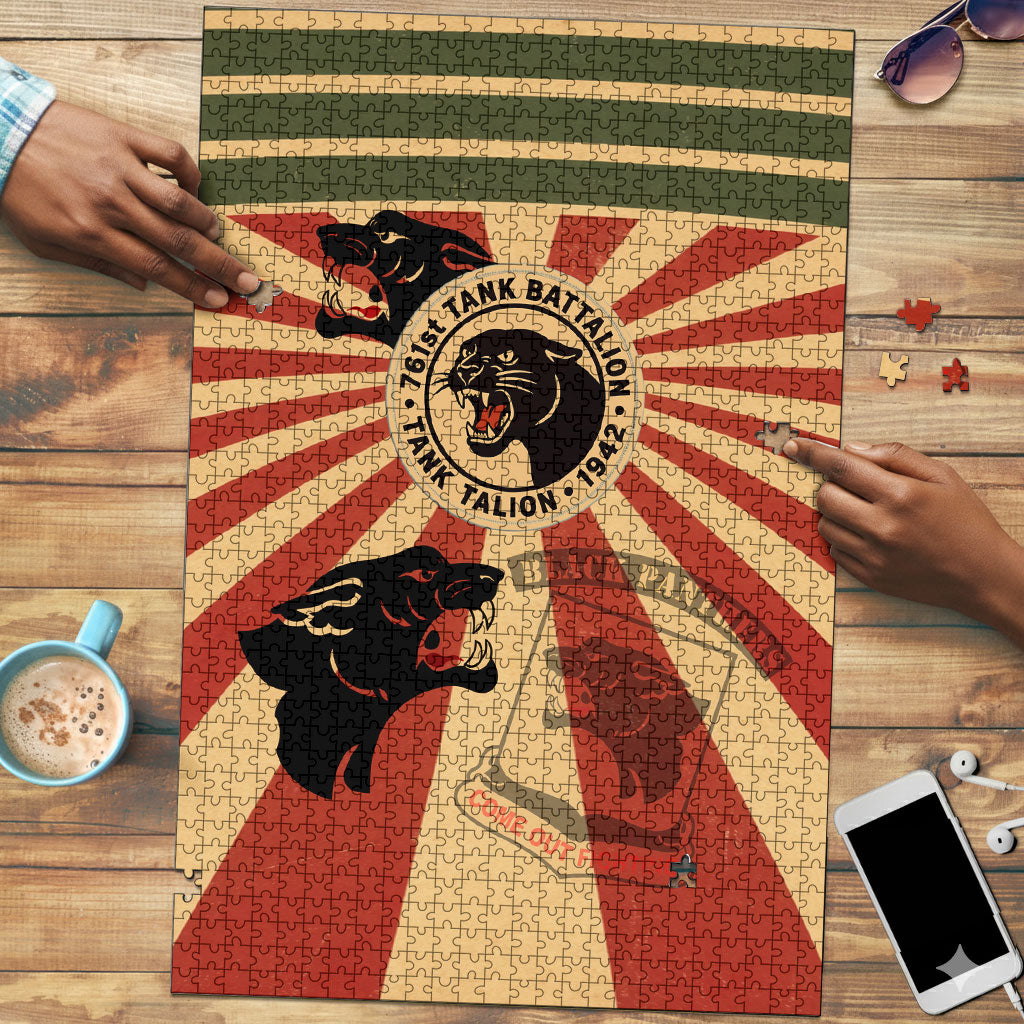 Black Panthers 761st Tank Battalion Puzzle Come Out Fighting Retro Military