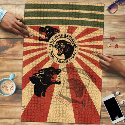 Black Panthers 761st Tank Battalion Puzzle Come Out Fighting Retro Military
