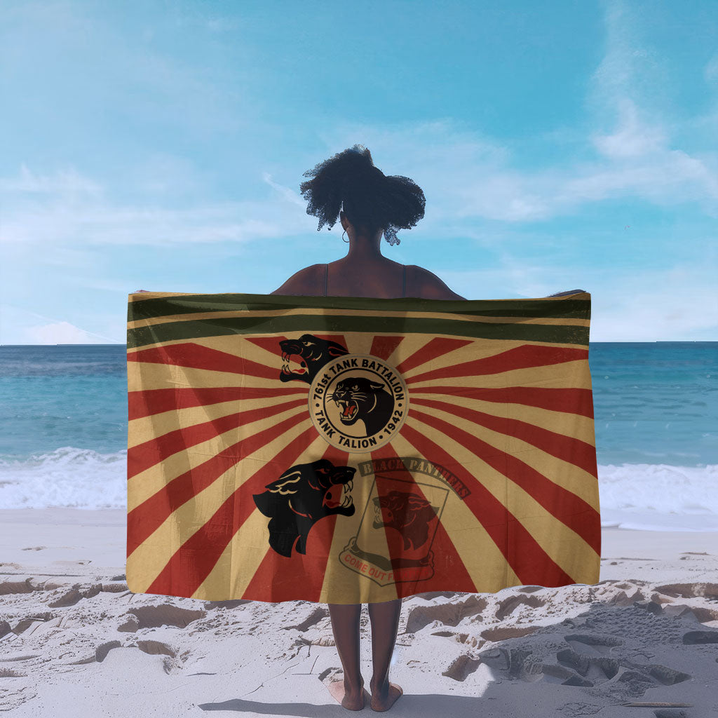 Black Panthers 761st Tank Battalion Sarong Come Out Fighting Retro Military
