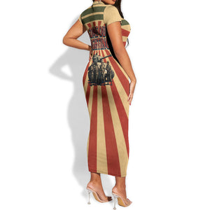 Black Panthers 761st Tank Battalion Short Sleeve Bodycon Dress Come Out Fighting Retro Military