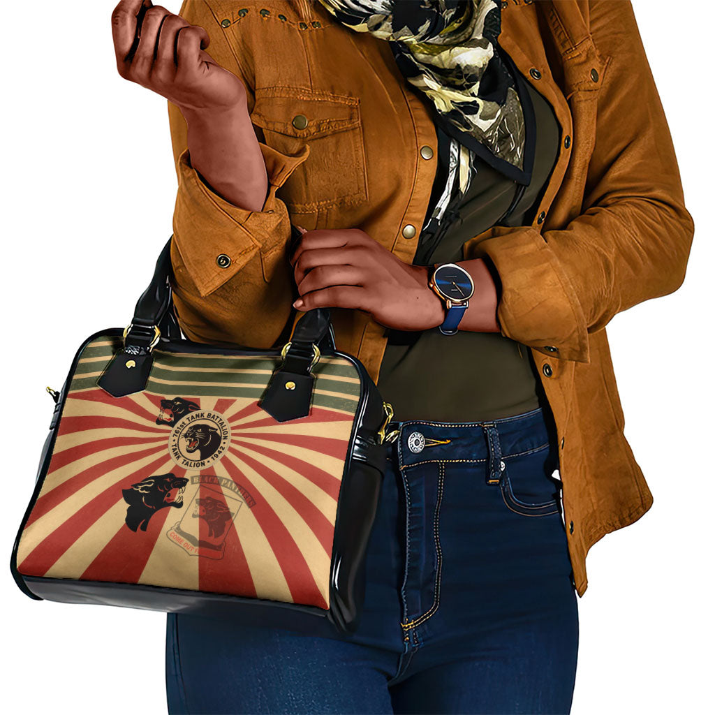 Black Panthers 761st Tank Battalion Shoulder Handbag Come Out Fighting Retro Military