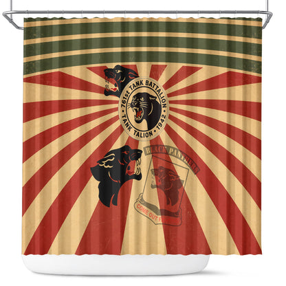 Black Panthers 761st Tank Battalion Shower Curtain Come Out Fighting Retro Military
