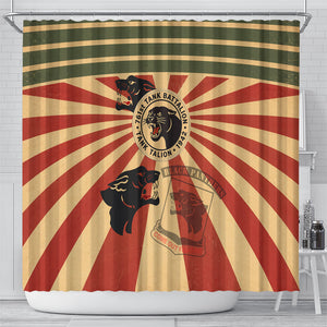 Black Panthers 761st Tank Battalion Shower Curtain Come Out Fighting Retro Military
