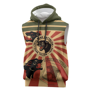Black Panthers 761st Tank Battalion Sleeveless Hoodie Come Out Fighting Retro Military