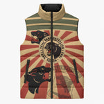 Black Panthers 761st Tank Battalion Sleeveless Puffer Jacket Come Out Fighting Retro Military