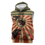 Black Panthers 761st Tank Battalion Sleeveless Zip Hoodie Come Out Fighting Retro Military