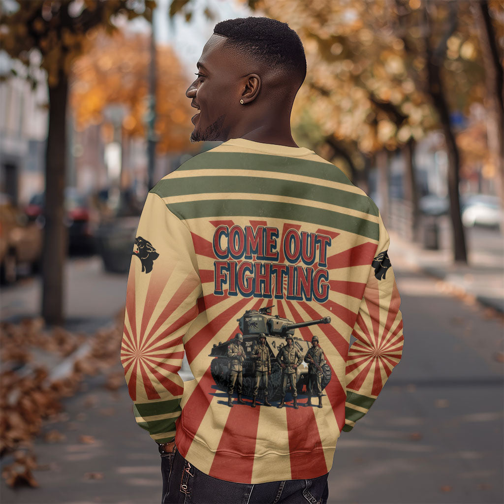Black Panthers 761st Tank Battalion Sweatshirt Come Out Fighting Retro Military