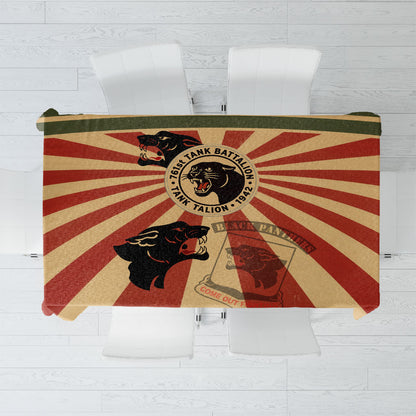 Black Panthers 761st Tank Battalion Tablecloth Come Out Fighting Retro Military