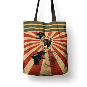 Black Panthers 761st Tank Battalion Tote Bag Come Out Fighting Retro Military