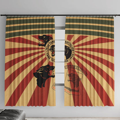 Black Panthers 761st Tank Battalion Window Curtain Come Out Fighting Retro Military