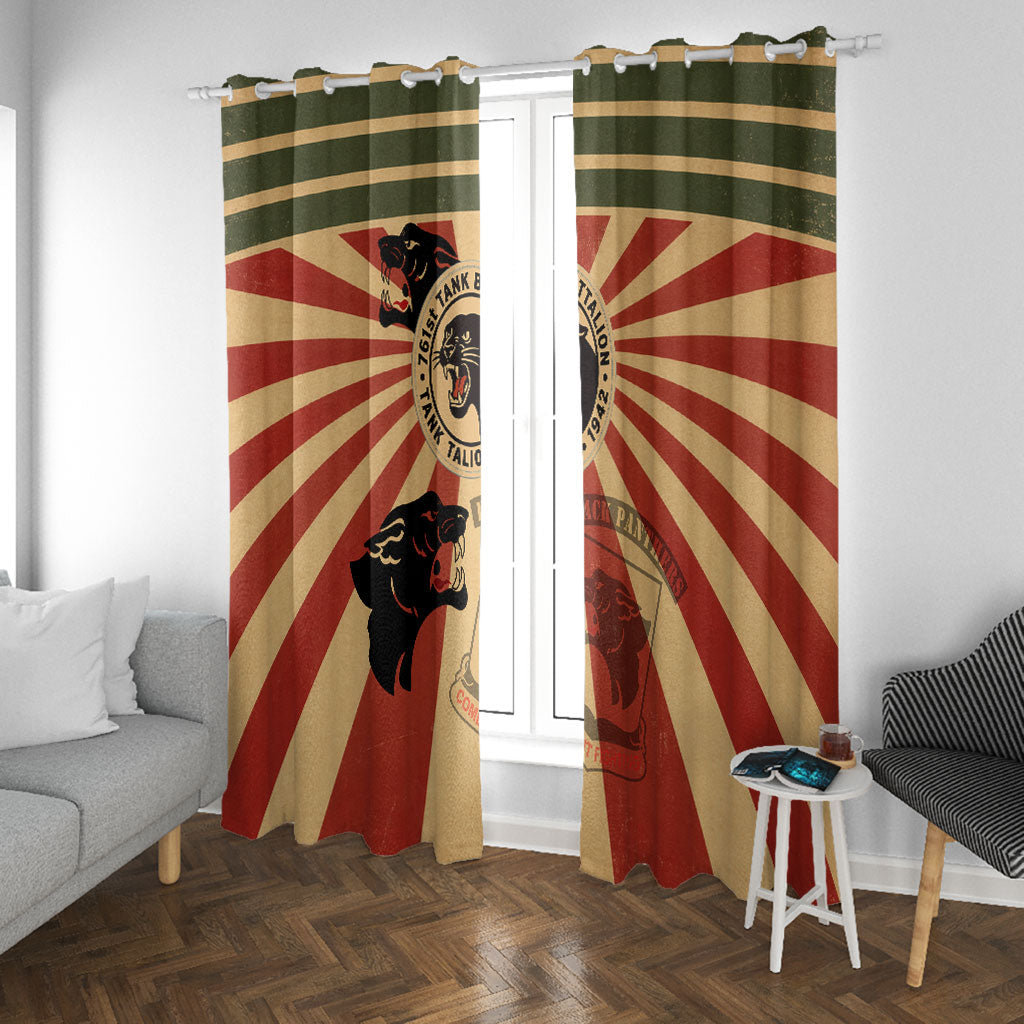 Black Panthers 761st Tank Battalion Window Curtain Come Out Fighting Retro Military