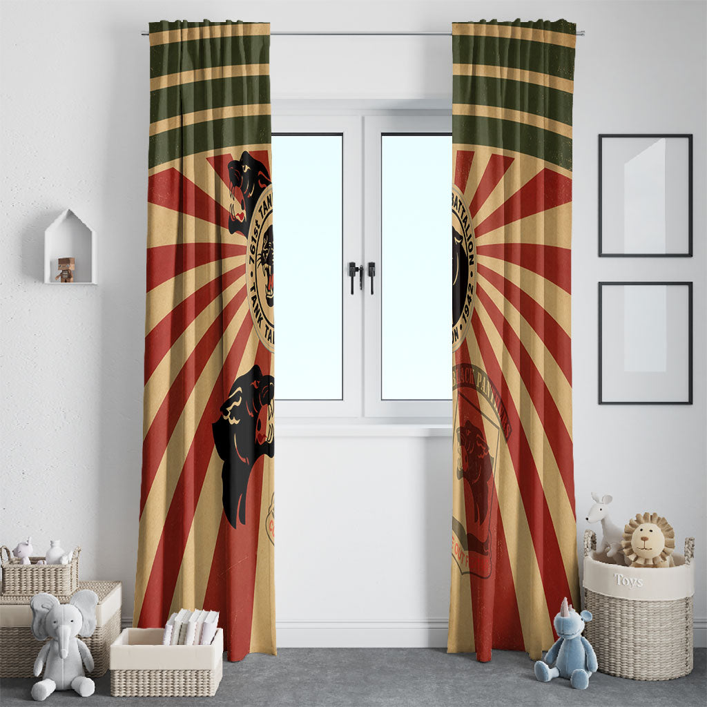 Black Panthers 761st Tank Battalion Window Curtain Come Out Fighting Retro Military
