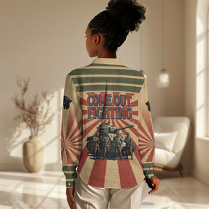 Black Panthers 761st Tank Battalion Women Casual Shirt Come Out Fighting Retro Military