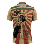 Black Panthers 761st Tank Battalion Zipper Polo Shirt Come Out Fighting Retro Military
