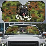 761st Tank Battalion African American Auto Sun Shade Black Panthers Cartoon Mascot - Military History Camouflage Paw