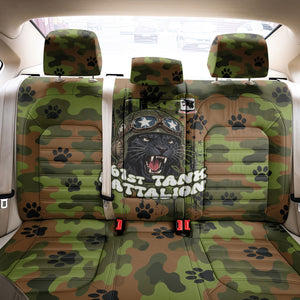 761st Tank Battalion African American Back Car Seat Cover Black Panthers Cartoon Mascot - Military History Camouflage Paw