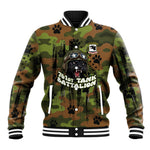 761st Tank Battalion African American Baseball Jacket Black Panthers Cartoon Mascot - Military History Camouflage Paw
