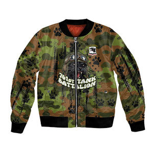 761st Tank Battalion African American Bomber Jacket Black Panthers Cartoon Mascot - Military History Camouflage Paw