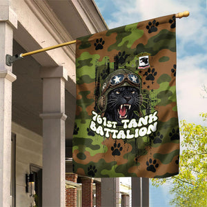 761st Tank Battalion African American Garden Flag Black Panthers Cartoon Mascot - Military History Camouflage Paw