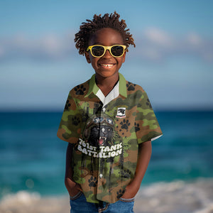 761st Tank Battalion African American Kid Hawaiian Shirt Black Panthers Cartoon Mascot - Military History Camouflage Paw