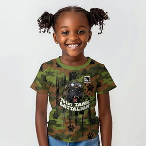761st Tank Battalion African American Kid T shirt Black Panthers Cartoon Mascot - Military History Camouflage Paw