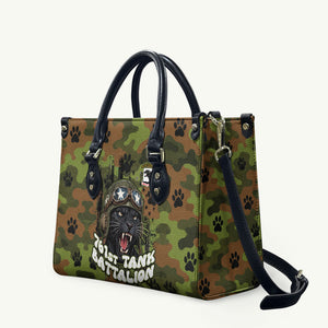 761st Tank Battalion African American Leather Bag Black Panthers Cartoon Mascot - Military History Camouflage Paw