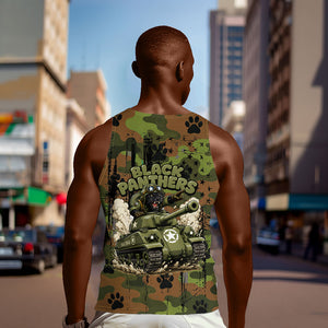 761st Tank Battalion African American Men Tank Top Black Panthers Cartoon Mascot - Military History Camouflage Paw