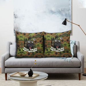 761st Tank Battalion African American Pillow Cover Black Panthers Cartoon Mascot - Military History Camouflage Paw