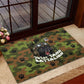 761st Tank Battalion African American Rubber Doormat Black Panthers Cartoon Mascot - Military History Camouflage Paw