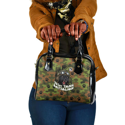 761st Tank Battalion African American Shoulder Handbag Black Panthers Cartoon Mascot - Military History Camouflage Paw
