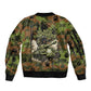 761st Tank Battalion African American Sleeve Zip Bomber Jacket Black Panthers Cartoon Mascot - Military History Camouflage Paw