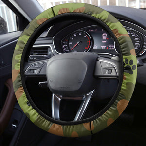 761st Tank Battalion African American Steering Wheel Cover Black Panthers Cartoon Mascot - Military History Camouflage Paw