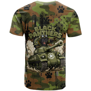 761st Tank Battalion African American T shirt Black Panthers Cartoon Mascot - Military History Camouflage Paw