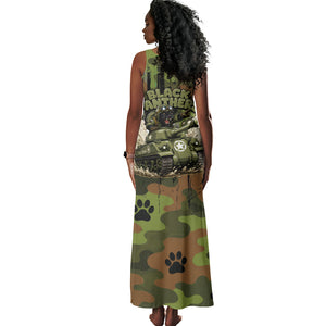 761st Tank Battalion African American Tank Maxi Dress Black Panthers Cartoon Mascot - Military History Camouflage Paw