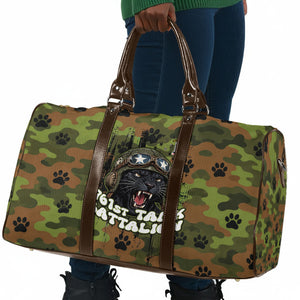 761st Tank Battalion African American Travel Bag Black Panthers Cartoon Mascot - Military History Camouflage Paw