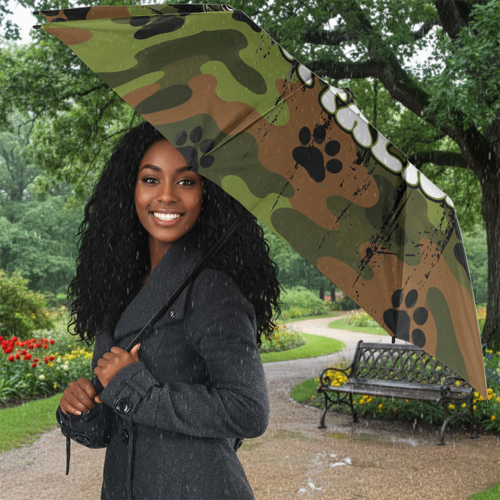 761st Tank Battalion African American Umbrella Black Panthers Cartoon Mascot - Military History Camouflage Paw