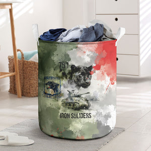 761st Tank Battalion Laundry Basket Black Panthers - Come Out Fighting - Military Watercolor