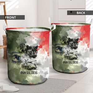 761st Tank Battalion Laundry Basket Black Panthers - Come Out Fighting - Military Watercolor
