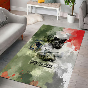 761st Tank Battalion Area Rug Black Panthers - Come Out Fighting - Military Watercolor