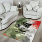 761st Tank Battalion Area Rug Black Panthers - Come Out Fighting - Military Watercolor