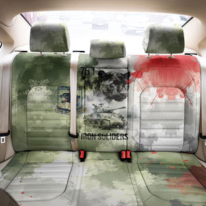 761st Tank Battalion Back Car Seat Cover Black Panthers - Come Out Fighting - Military Watercolor