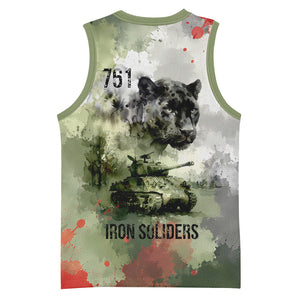 761st Tank Battalion Basketball Jersey Black Panthers - Come Out Fighting - Military Watercolor