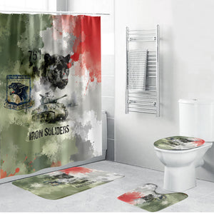 761st Tank Battalion Bathroom Set Black Panthers - Come Out Fighting - Military Watercolor